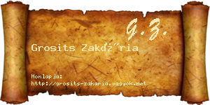 Grosits Zakária névjegykártya